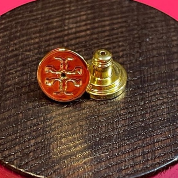 New Tory burch crysyal logo stud earrings gold - Picture 5 of 5